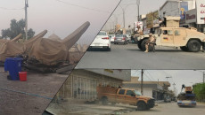 Iraqi army vehicles deployed downtown of Kirkuk