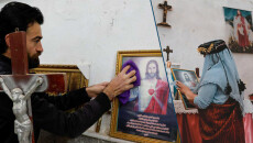 Ezidi (Yazidi) Family Tidies Alqosh (Alqush) Abandoned Church up for Two Decades