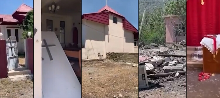 حتى الكنيسة تدمرت<br>  الجيش التركي يهدد العوائل المسيحية في "آميدي".. العشرات نزحوا والمنازل احرقت