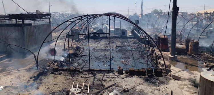 22 tents of IDP camp burnt, no casualties