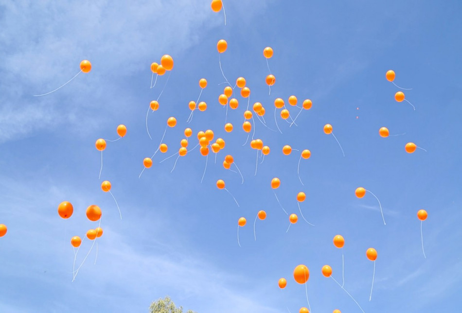 FOTO- Kadınlar ve aktivistler Kerkük semalarını turuncuyla süsledi